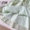 Süßes Sommer-Mädchenkleid mit frischem Wald-Button-Rüschen-Träger