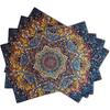 1 Stück Bunte Mandala Bohemian Tischsets Vintage Floral Hitzebeständig Boho Platzsets Indisch Ethnisch Ramadan Esstisch-Sets