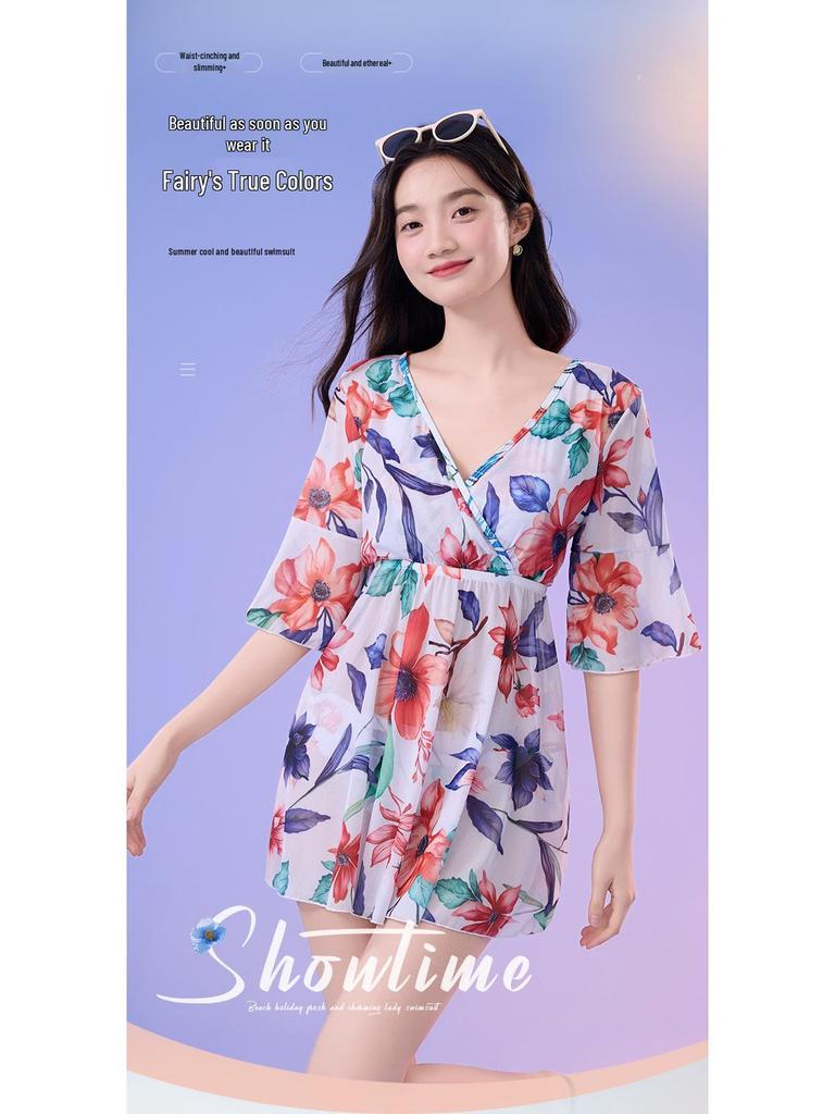 High-End Sun Protection Three-Piece Bikini Set with Cover-Up for Women
