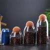 Storage Bottle Anti-deform Durable Waterproof Cork Stopper Bean Sugar Glass Jar for Coffee