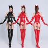 Shiny Devil 3-Piece Patent Leather Bodysuit Lingerie Set