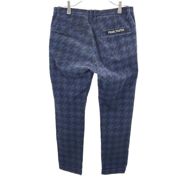 Pearly Gates Houndstooth Pattern Golf Pants 1 Navy System Women Used