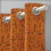 S4sassy Cotton Duck Blueberry Leaves Orange Set of 2 Panel Eyelet Bed Room Door Curtains Drapes- 54x108