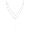 Luxurious Y-Tassel Diamond Necklace: Double-Layer Titanium Steel Choker with Sparkling Details for Women