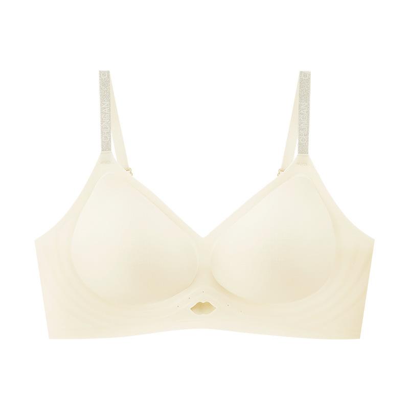 Summer ice silk fixed cup simple anti-sagging small chest gathering adjustment sexy bra