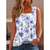 BITCED Women's Fashion Casual Sleeveless Square Collar Blouses & Shirts