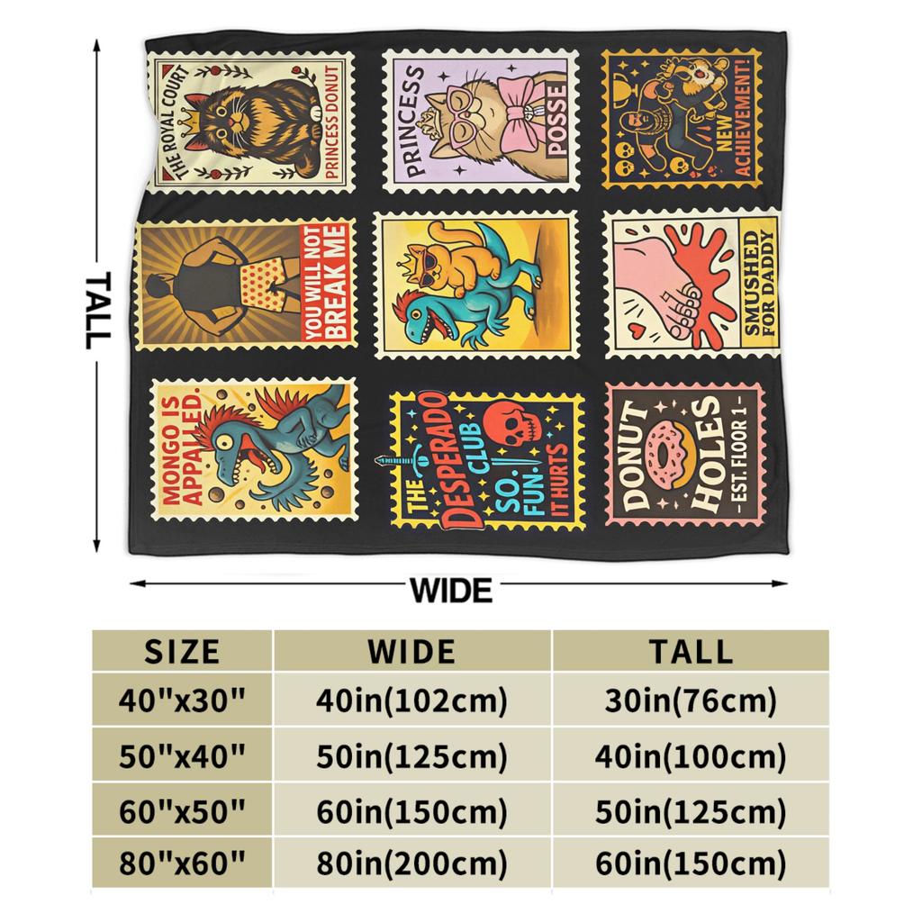 Dungeon Crawler Carl Vintage Stamp Blanket Quality Warm Comfy Bedding Throws Winter Travel Office Bedroom Aesthetic Bedspread
