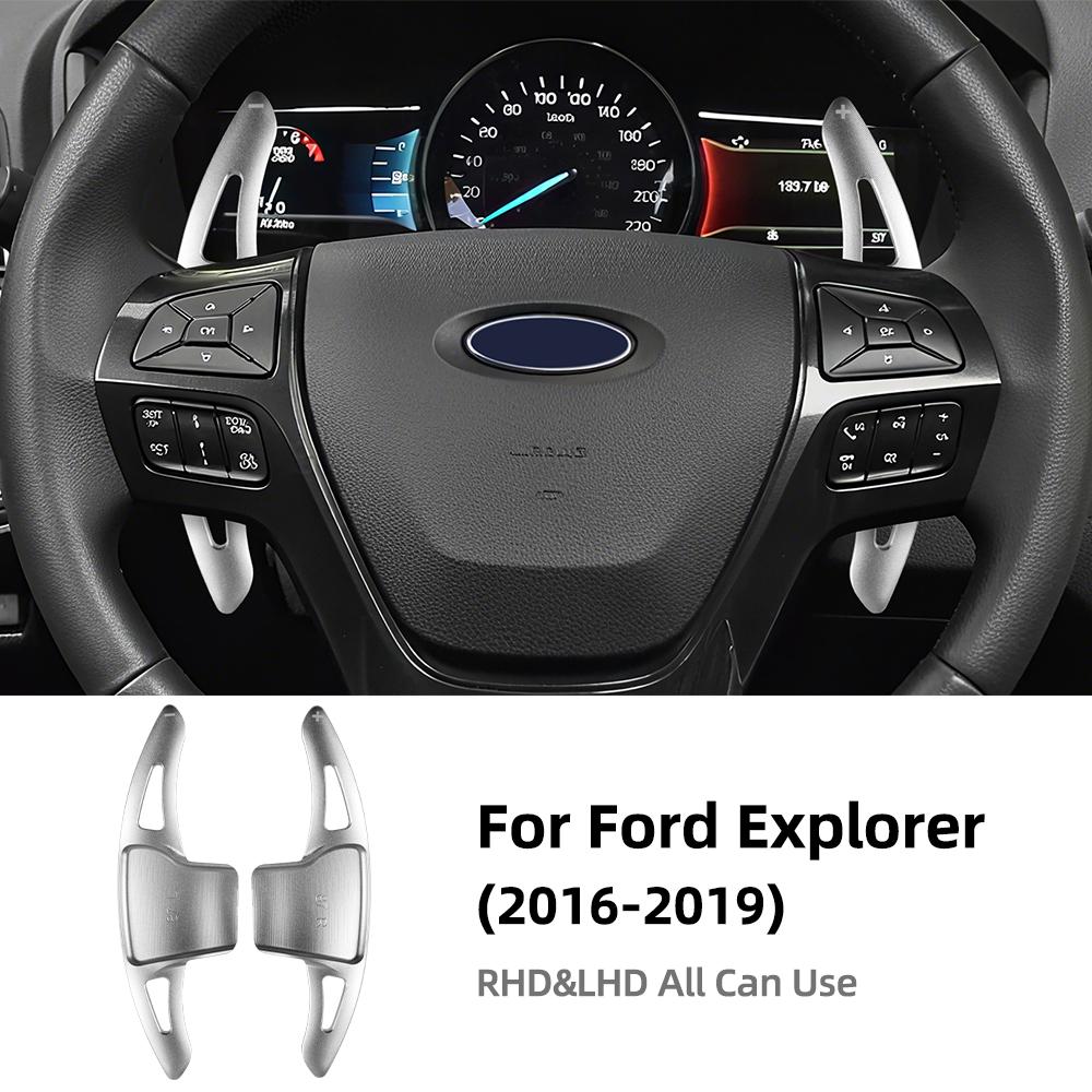 

Для Ford Explorer 2016 2017 2018 Пелюстки перемикання передач на кермі автомобіля Пелюстки перемикання передач Подовжувач DSG Стайлінг срібний