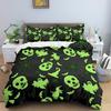 Halloween Duvet Cover Set Bats Pumpkin Polyester Comforter Cover with Pillowcase Queen King Size Bedding Set 3D Print Bedclothes