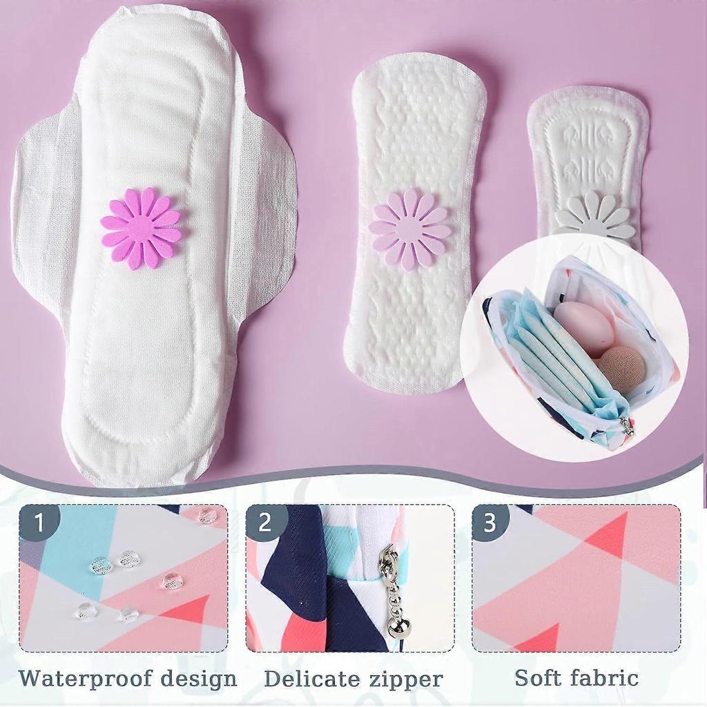 2 Packs Period Bags for Teen Girls, Pad Bag for Period, Period Pouch, Sanitary Pad Storage Bag Pad Bag, Menstrual Pad Storage Pouch with Zipper, Women