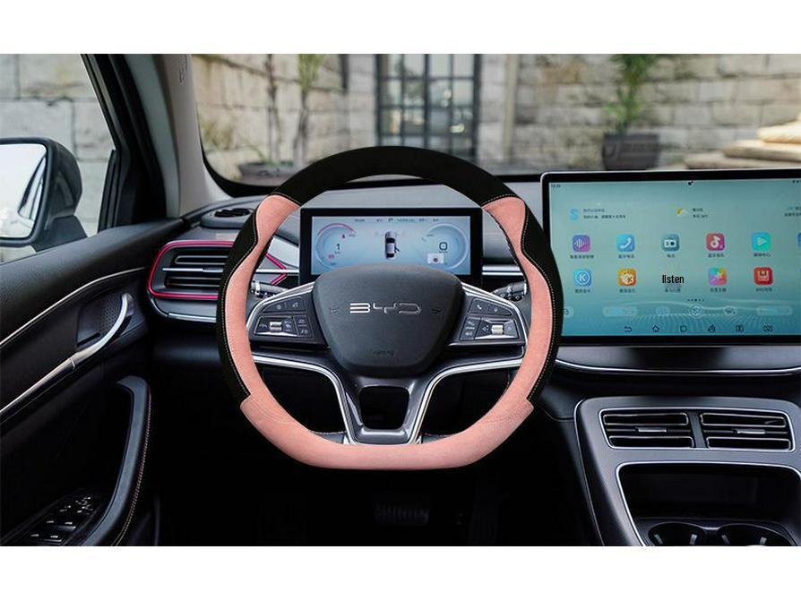 BYD Plush Steering Wheel Cover for Seagull, Yuan, Qin Plus, Dolphin, Han, e2, Song Plus - Winter Warmth