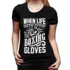 Boxing Gloves TShirt for Women Round Neck Streetwear T Shirts Womens Tees Short Summer Clothes Tops