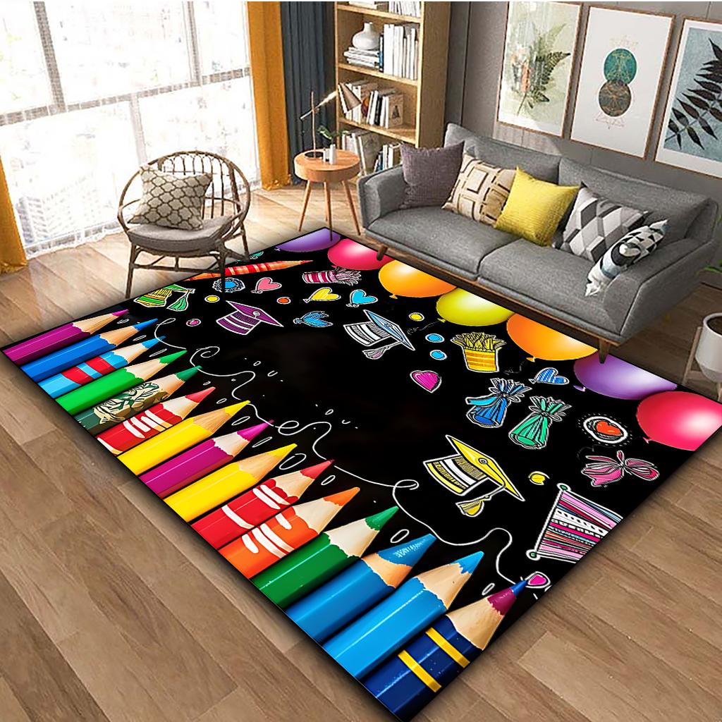 Washable Crayon Rug Large Crayon Pattern Christmas Decor Bedroom Kitchen Dining Room Office Farmhouse Stylish Home Decor Outdoor