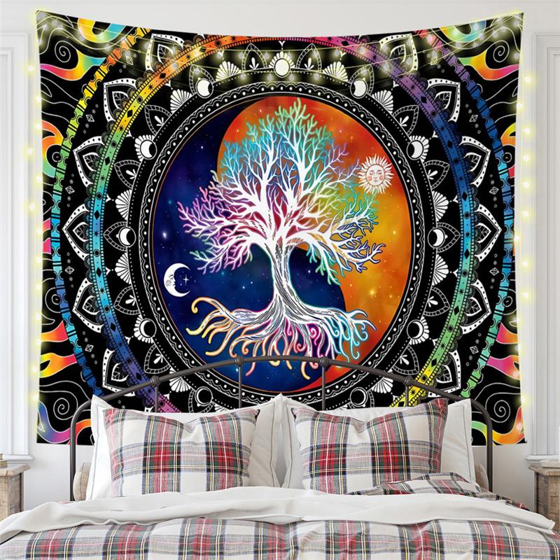 Nordic Nature Forest Landscape Mew Tapestry Background Cloth  HD Hanging Cloth Tapestry Home Decor