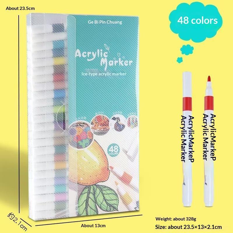 24 Colors Acrylic Paint Markers Waterproof Vibrant Colors For Art Creation Diy Crafts Drawing School Projects
