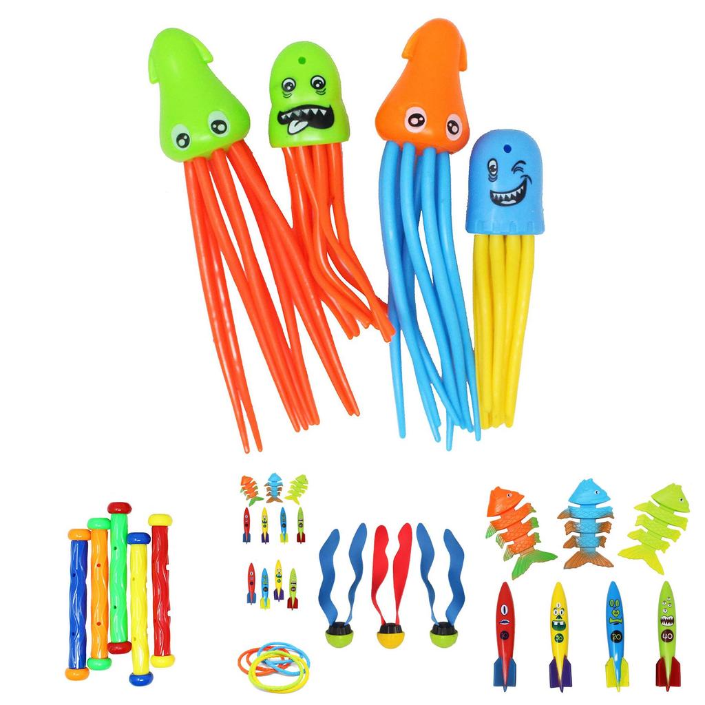 Set de Juguetes de Buceo Coloridos para Niños con Anillos de Agua Torpedo Diversión en la Piscina para Edades de 3 a 6 Años