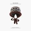 Fisherman knitted hat children autumn and winter plush retro wool hat warm ear protection big head circumference cold hat men's headgear hat