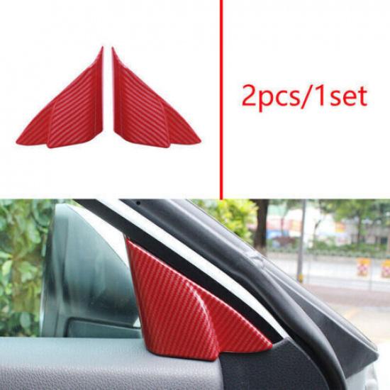 Carbon Fiber A Pillar Front Triangle Red For Toyota Camry 2018- Cover Trim