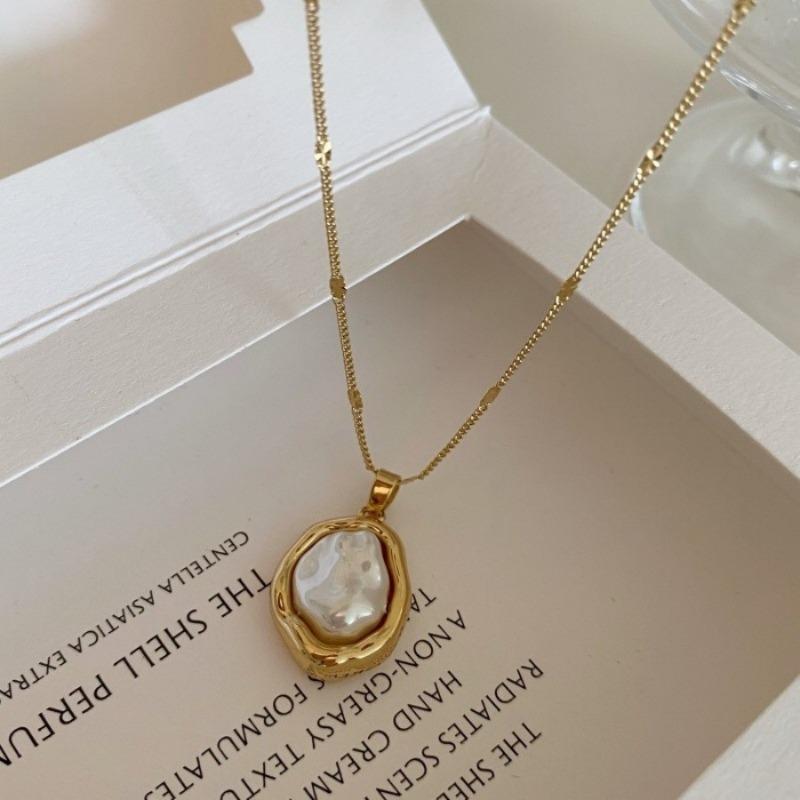 Irregular Baroque Pearl Necklace Women's Niche Design Clavicle Chain Versatile Neck Chain New
