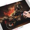 Full Round Diamond Embroidery Horse 5d Diamond Painting Fire Mosaic Rhinestone Picture