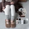 Autumn Winter Girls' Knitted Leggings Fashion Patchwork Thick Warm Pile Socks Design Mid-Calf Stackable Tights for Toddler Kids