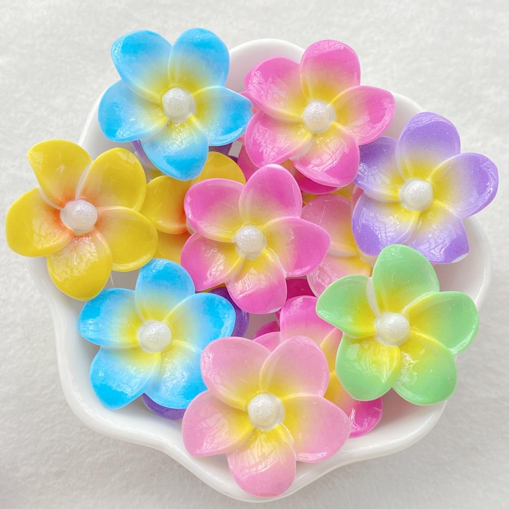 10Pcs New Cute Resin Cartoon Colorful Flowers Series Flat Back Scrapbooking DIY Jewelry Craft Decoration Accessories