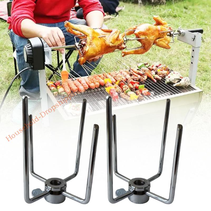 Mehrzweck-Grillspieße aus Edelstahl, gleichmäßige Hitzeverteilung, BBQ-Gabel, Outdoor-Kochutensilien für Gemüse und Fleisch