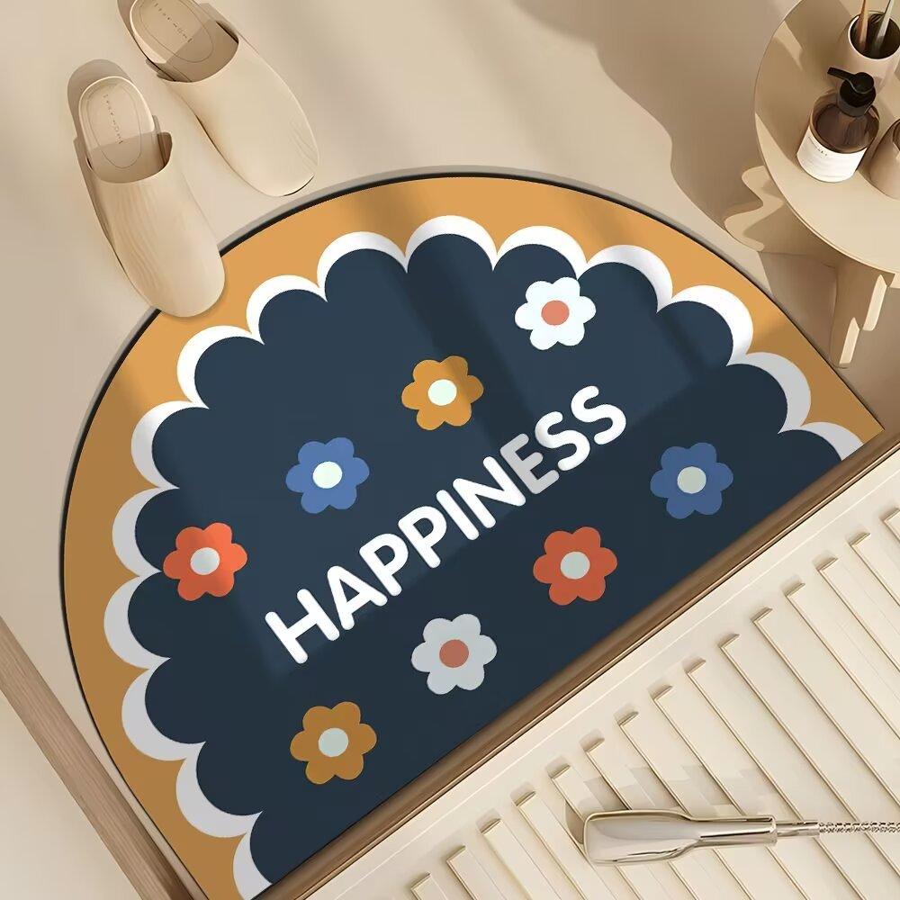 

Abstract Floral Soft Diatom Mud Floor Mat Household Entrance Door Mat Bathroom Floor Mat Bathroom Absorbent Foot Mat 50 * 80Cm