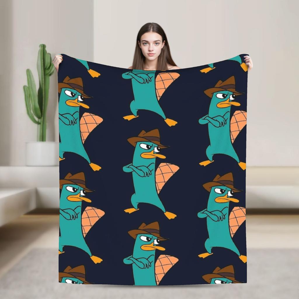 Perry the Platypus Warm Blankets Boy Girl Plush Throw Blanket Fashion Home Decor Flannel Bedspread Sofa Bed Cover