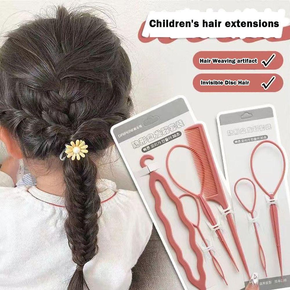 4Pcs/Set Tail Comb Hair Styling Set Pin Design Braiding Pulling Kit French Braid Loop  Home Salon