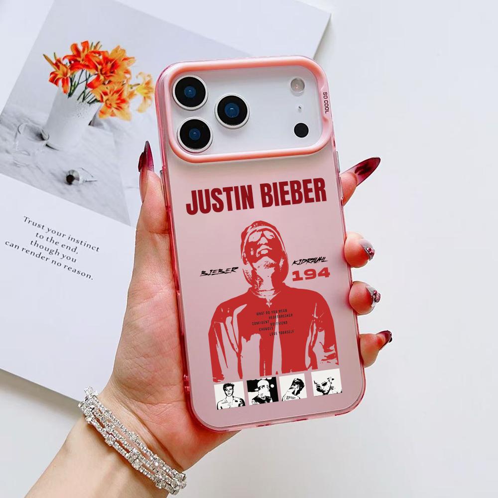 Singer J-Justin B-Bieber Phone Case For iPhone 17 16 15 14 13 12 11 Pro Max Air Matte Laser Aurora Shockproof Funda