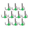 10 Stück/Set Winter Eisangeln Drei Ankerhaken Korrosionsbeständigkeit Köderfarbe Bohrhaken Grün