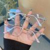 Rimless Square Reading Glasses Blue Light Blocking Computer Eyeglasses Fashion Reader Women Men Eyewear
