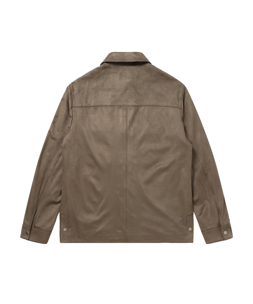 Solew Suede Outer Shirt_Brown