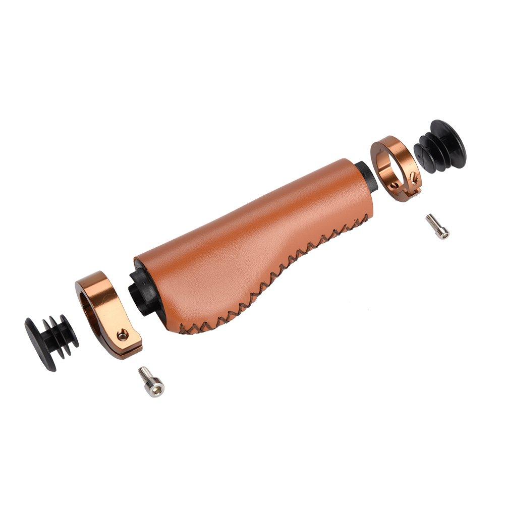 Bicycle handle grip (PU made, brown) | Lightweight & anti-slip