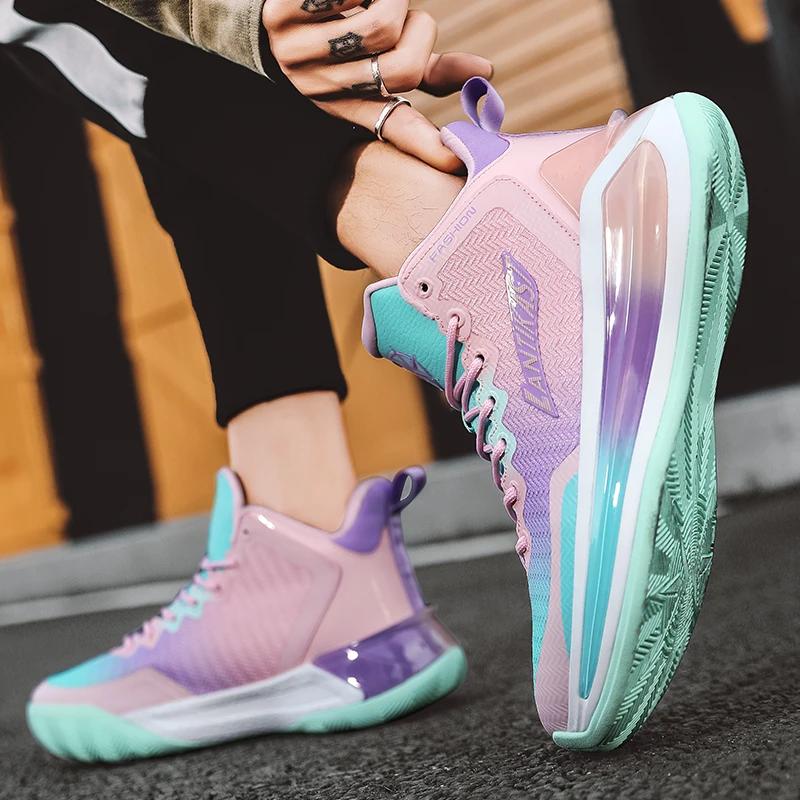 Men Breathable Basketball Shoes Women Lightweight Athletic Sports Sneaker Non-slip Original Wearable Training Basketball Boots