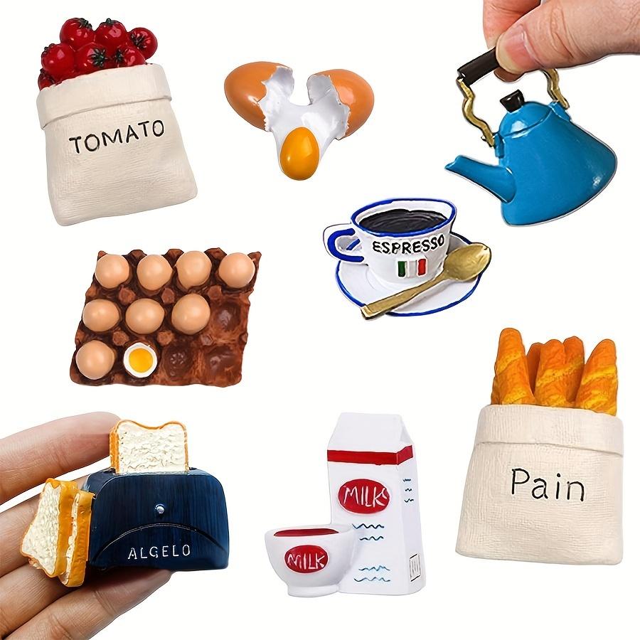 5pcs Cartoon Fridge Magnets Set Resin Magnet Refrigerator Stickers, Cute Food Shaped Magnets Home Refrigerator Stickers Creative