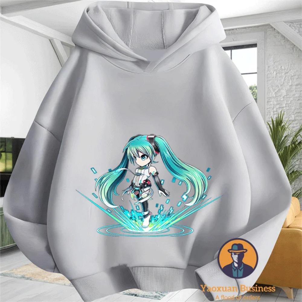 

Елегантні Худі Miku для Хлопчиків та Дівчаток з Милими Мультяшними Принтами, Теплі та Вітрозахисні, Елегантні Восени та Взимку 140