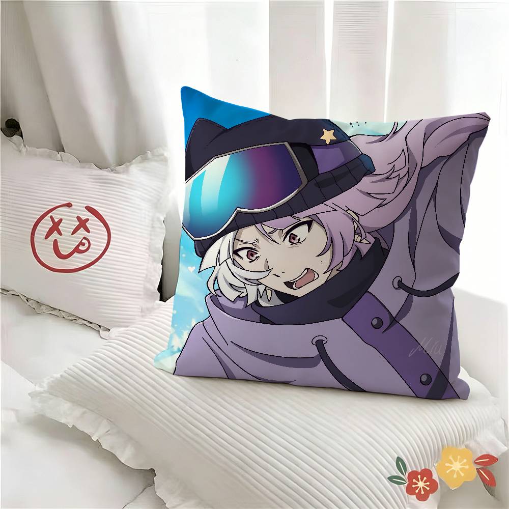 pc Anime SSigma Cute Bsd Creator Pillow Case Fashion Square Pillowcase Bedroom Sofa Room Ins Decoration Leisure
