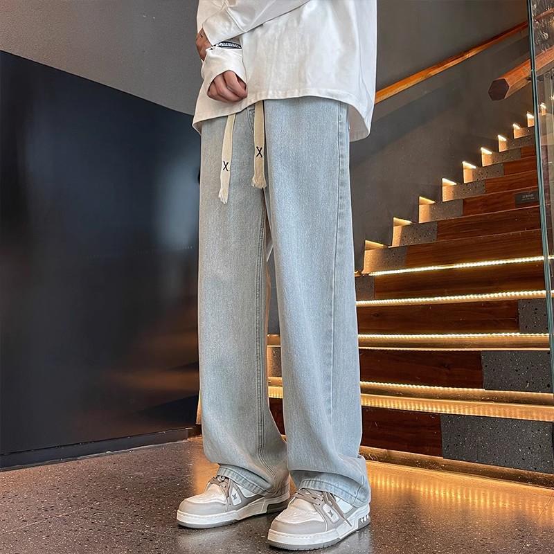 Джинсы-клеш JYL Унисекс Американская трехполоска Зимние Винтажные Cleanfit High-Street Деним XL янтарь