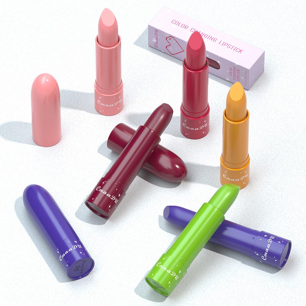 CmaaDu 6-Color Fruit-Flavored Color-Changing Moisturizing Lipstick