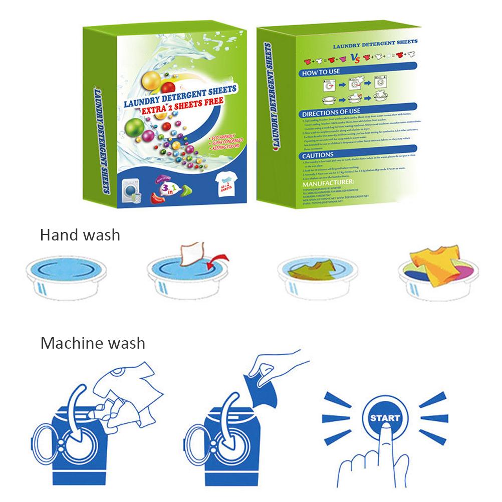 Nano Concentrated Laundry Tablets Portable Laundry Paper Deep Cleaning Laundry Tablets