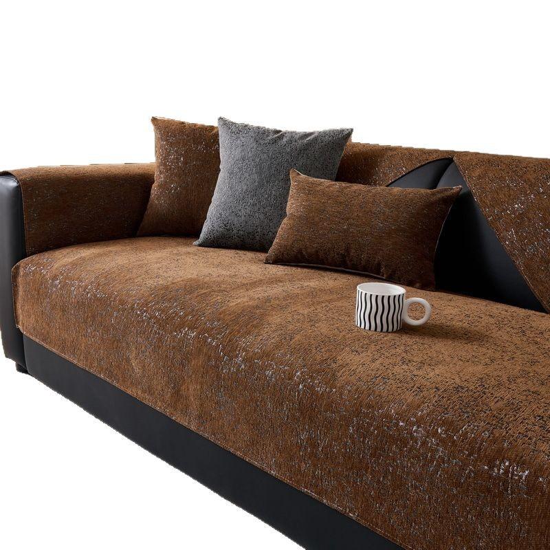 Modern Simple Sofa Cushion Universal In All Seasons  New Sofa Cover Cloth Towel Straight Row Non-Slip Leather Sofa Seat Cushion