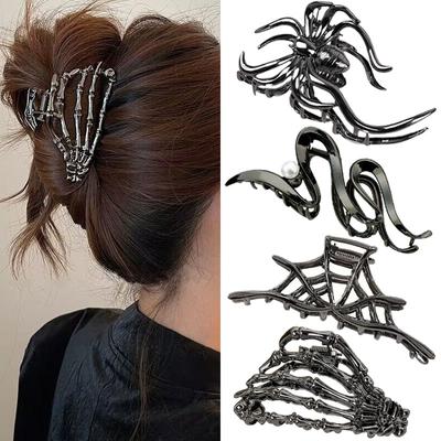 Halloween Hand Spider Metal Hair Claw Fashion Large Hair Clip Crab Barrettes Fashion Holiday Hair Accessories Headwear Girl Gift