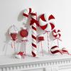 Red & White Plush Candy Christmas Balls Ornaments for Tree Decoration