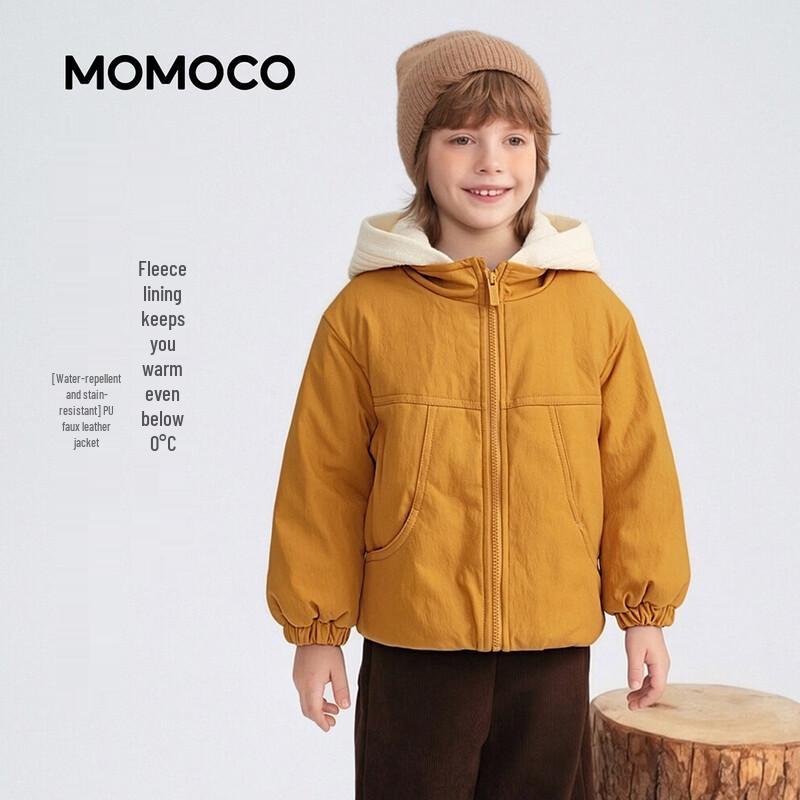 MOMOCO Boys  Hooded Fleece-Lined Faux Leather Winter Jacket 150