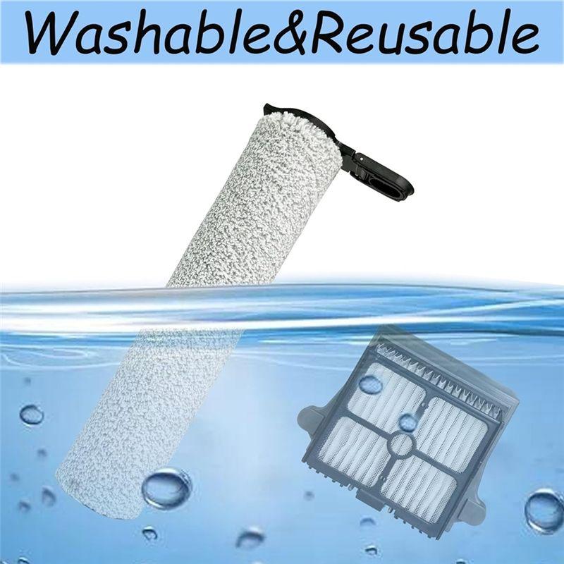 AEE4-Brush Roller&Filter Replacement For Tineco Floor ONE S7 Steam Smart Cordless Wet Dry Vacuum Floor Scrubber Cleaner Parts