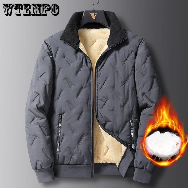 

Зимние свободные куртки из овчины Мужская теплая утолщенная одежда на хлопковой подкладке с добавлением флиса Модная одежда на хлопковой подкладке Мужские пуховики 5XL серый