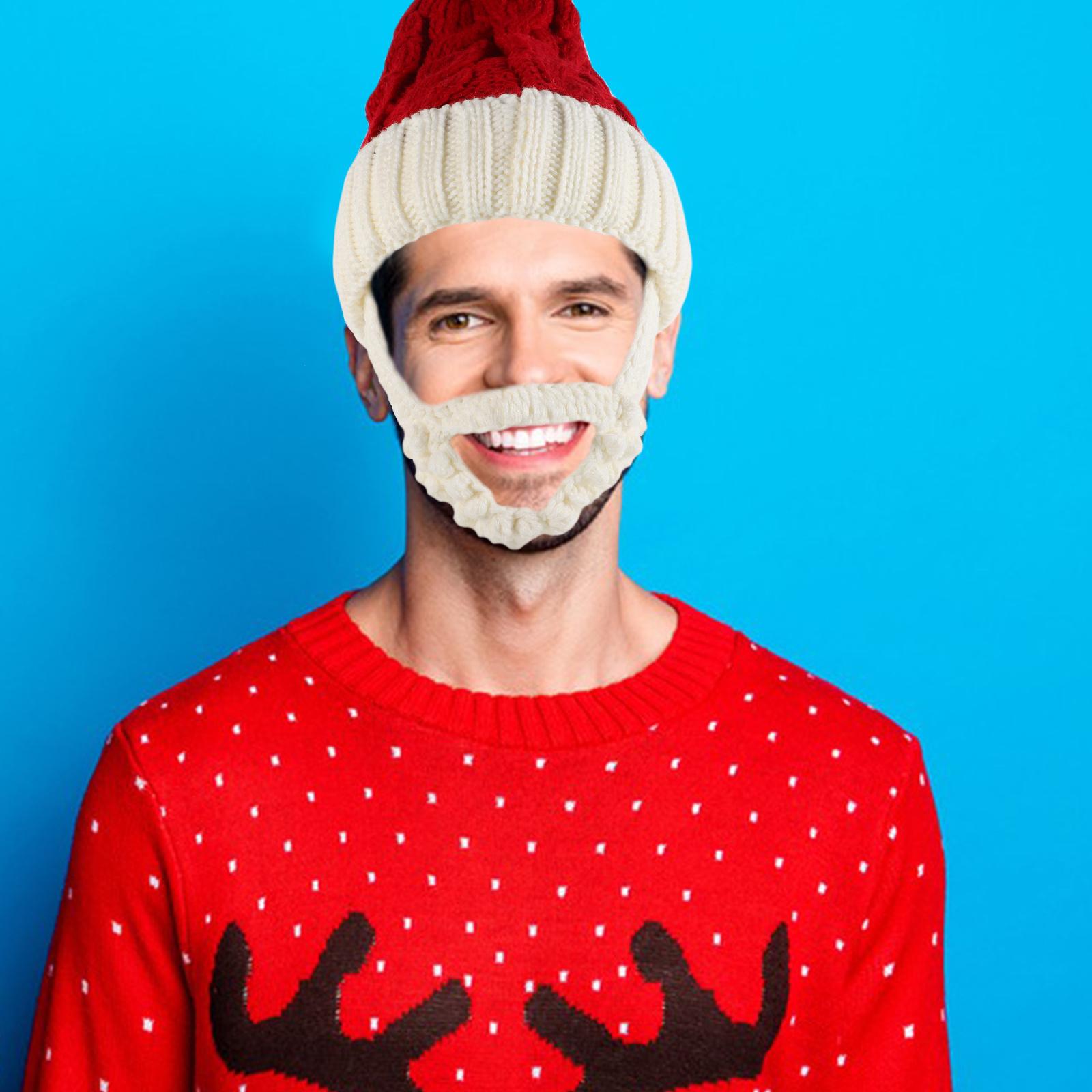 Вязаная шапка Санта-Клауса для взрослых Классическая красно-белая зимняя шапка-бини Праздничная вечеринка Рождественская вязаная шапка Теплая рождественская шапка-бини other