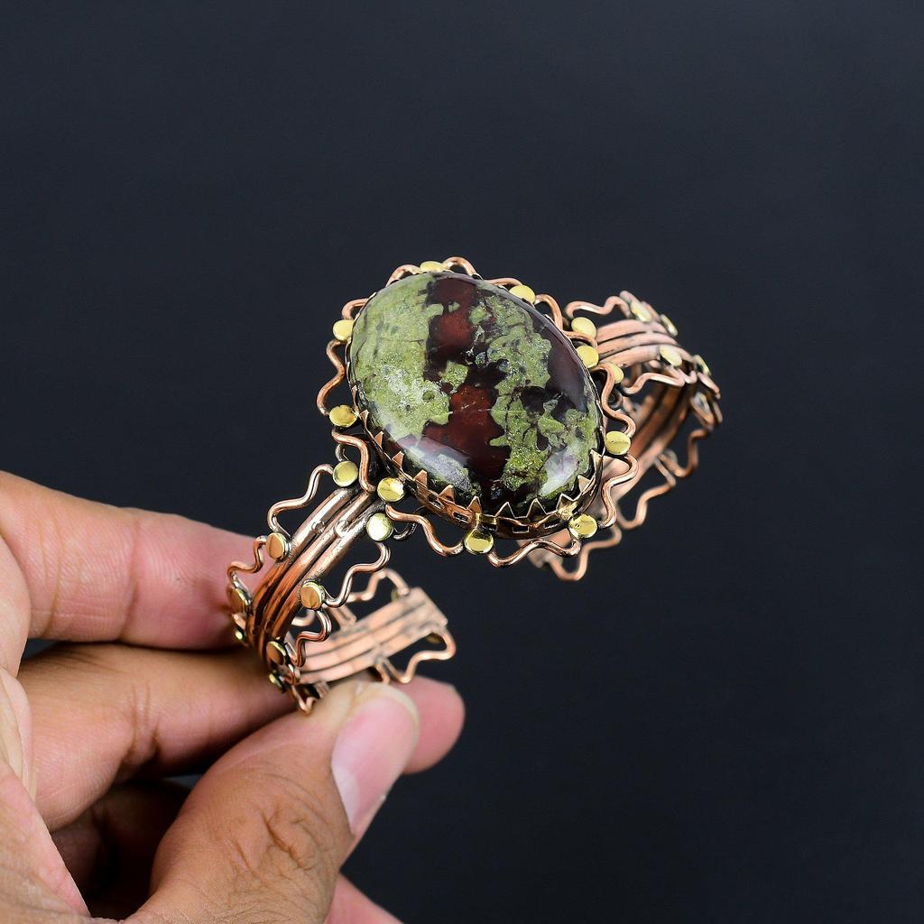 Dragon Blood Jasper Bracelet, Natural Gemstone 999 Copper Wire Wrapped Bracelet, Handmade Jewelry, Anniversary And Birthday Gift For Her